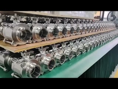 2방향 3pc PTFE 완전히 캡슐화 된 높은 플랫폼 볼 밸브