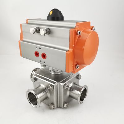 좋은 가격 Pneumatically 작동 공 스테인레스 스틸 밸브 정사각형 클램프 연결 온라인으로